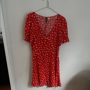 H&M Red Floral Women's Dress